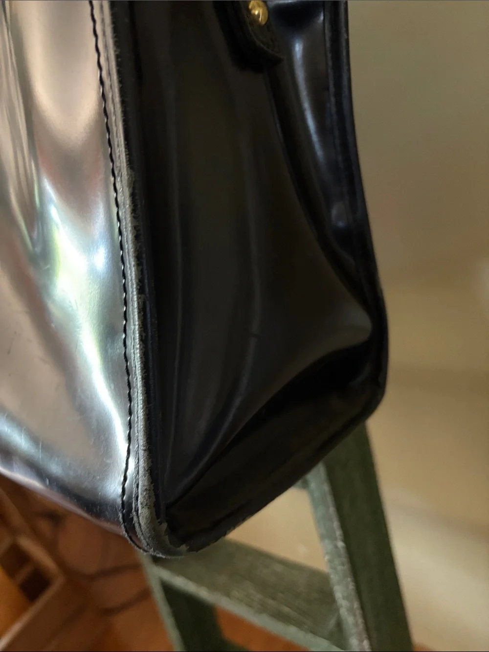 Brahmin Black Leather Briefcase with Gold Hardware